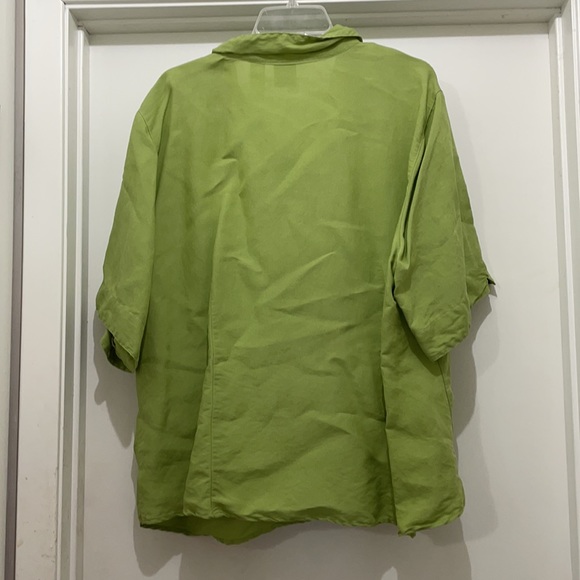 Vintage Emma James linen look shirt with embroidered detailing. Size 24W - Picture 3 of 6